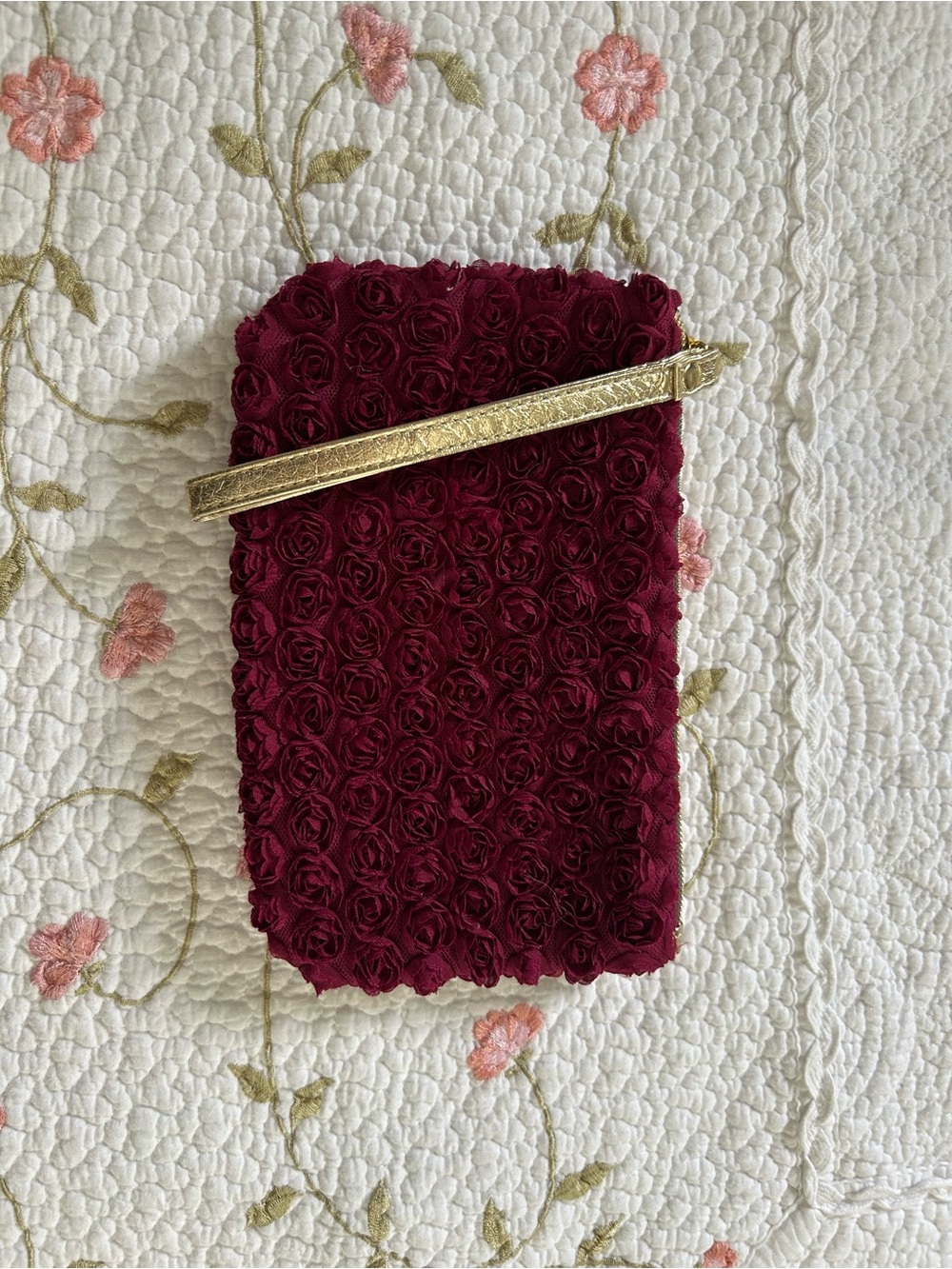 Nieman Marcus rose clutch purse
